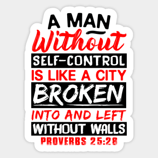 Proverbs 25:28 Without Self-Control Sticker